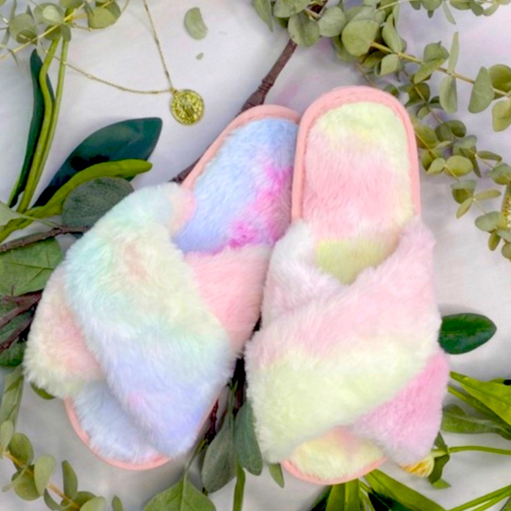 Fluff Furry Tie Dye Slipper